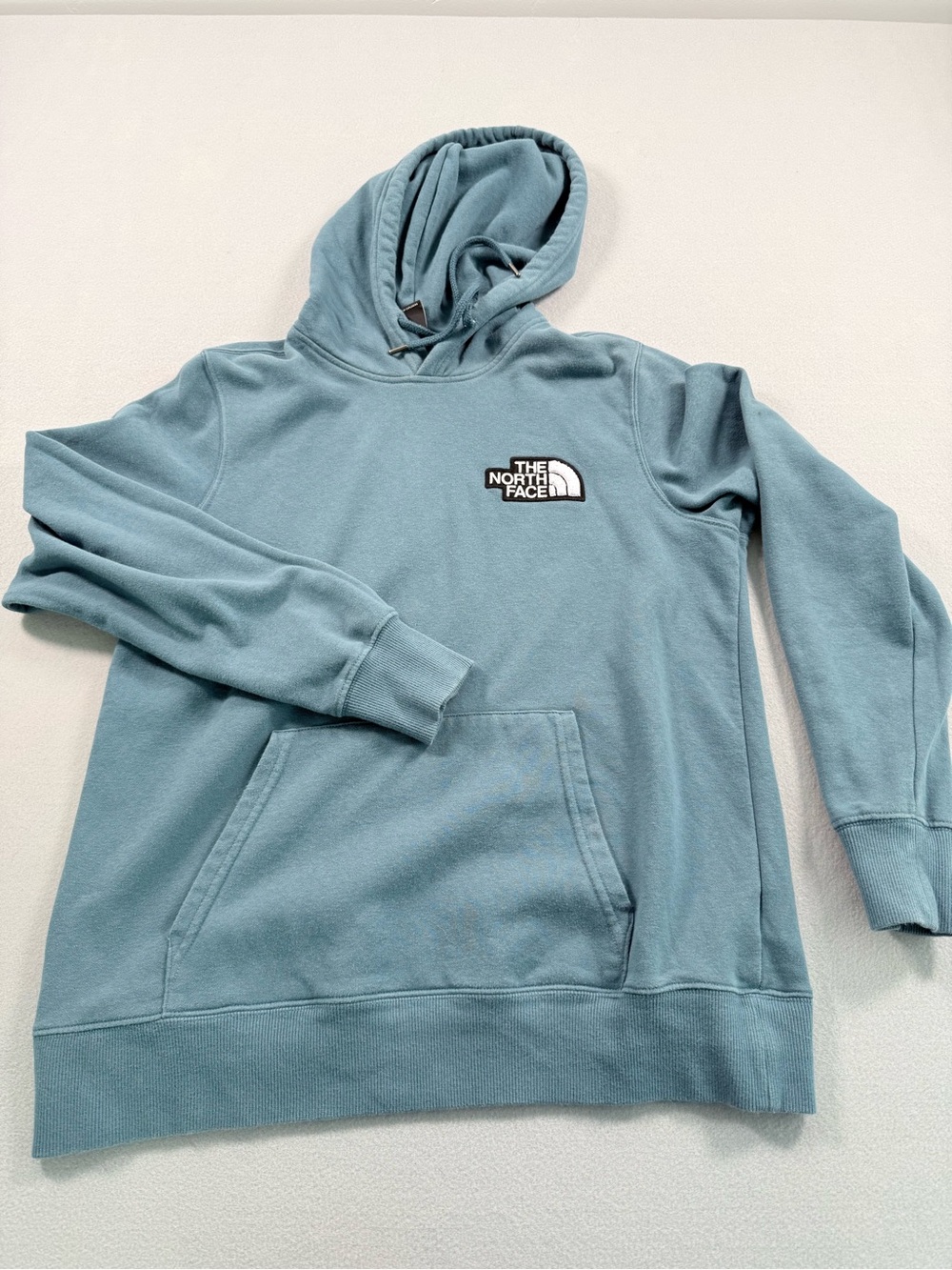North Face Heritage Patch Pullover Hoodie Slate Blue Women's M